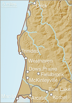 Map of greater Arcata region Map of greater Arcata region