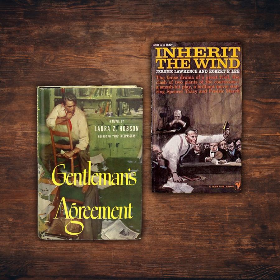 Book covers of Gentleman's Agreement and Inherit the Wind Book covers of Gentleman's Agreement and Inherit the Wind