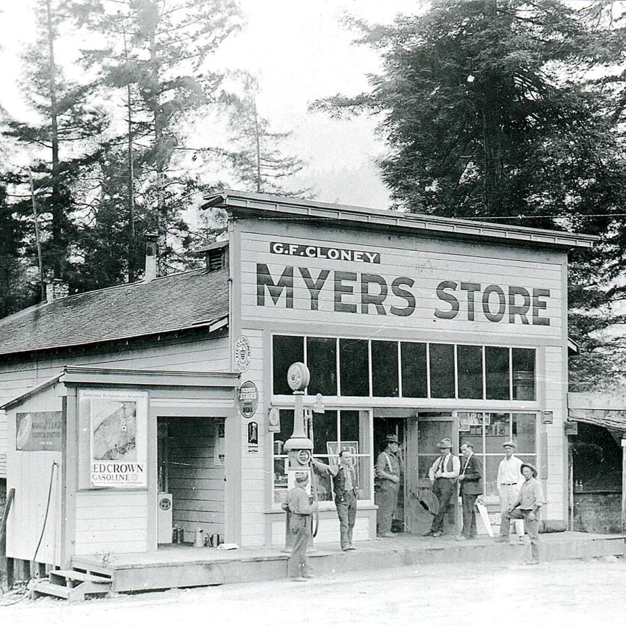 Vintage image of storefront on Avenue of the Giants Vintage image of storefront on Avenue of the Giants