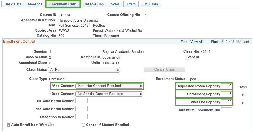 Enrollment Cntrl