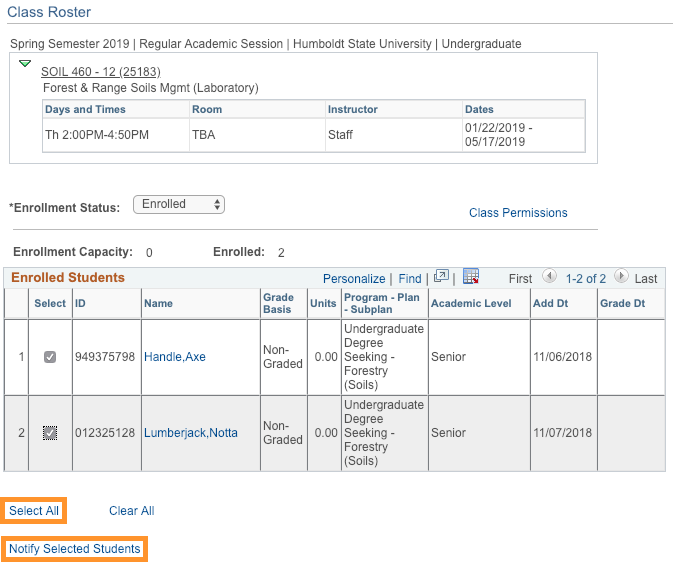 class roster window