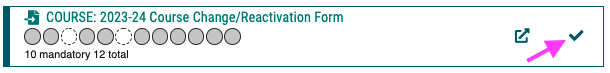 Start Course Change/Reactivation proposal