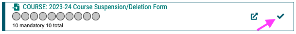 Start Course Suspension/Deletion proposal