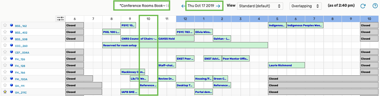 Calendar setup