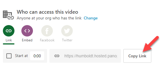 copy link button highlighted