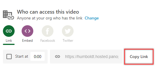 copy link button highlighted