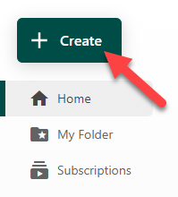 Create button highlighted