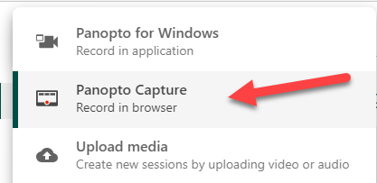 Panopto Capture button highlighted