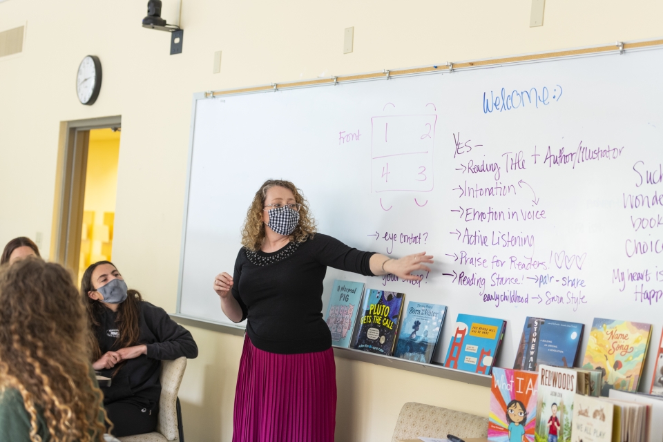 Teacher in front of class