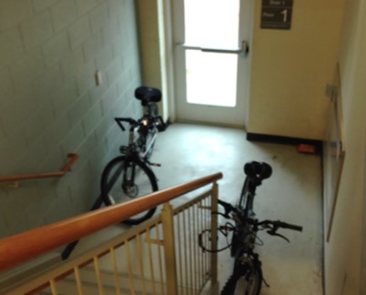 bikes in stairwell