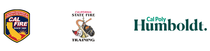 Cal Fire, Cal fire train and Cal Poly humboldt logos