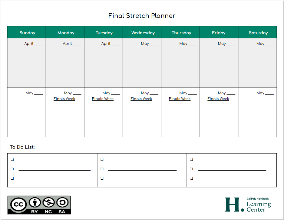 Final Stretch Planner