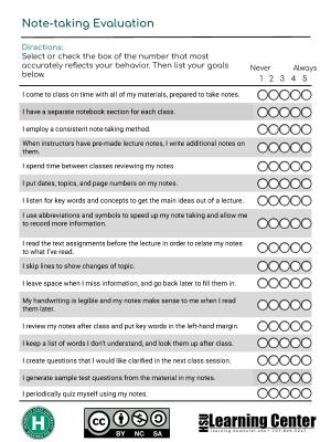 Evaluate your Notetaking