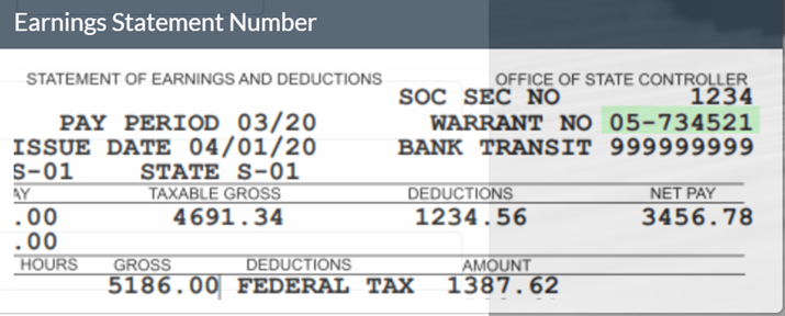 Example of CEC Earning Statement