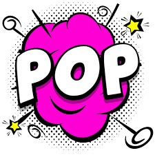 Picture of purple bubble with the word "POP" in white bubble letters