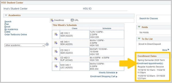  Enrollment Dates