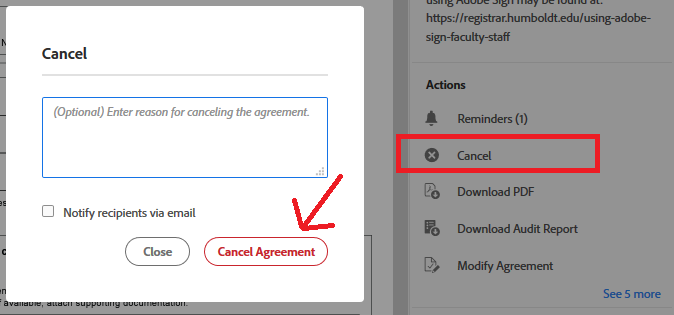 cancel agreement