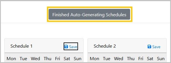 finish auto generating schedule