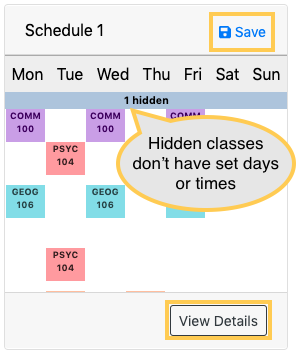 schedule layout