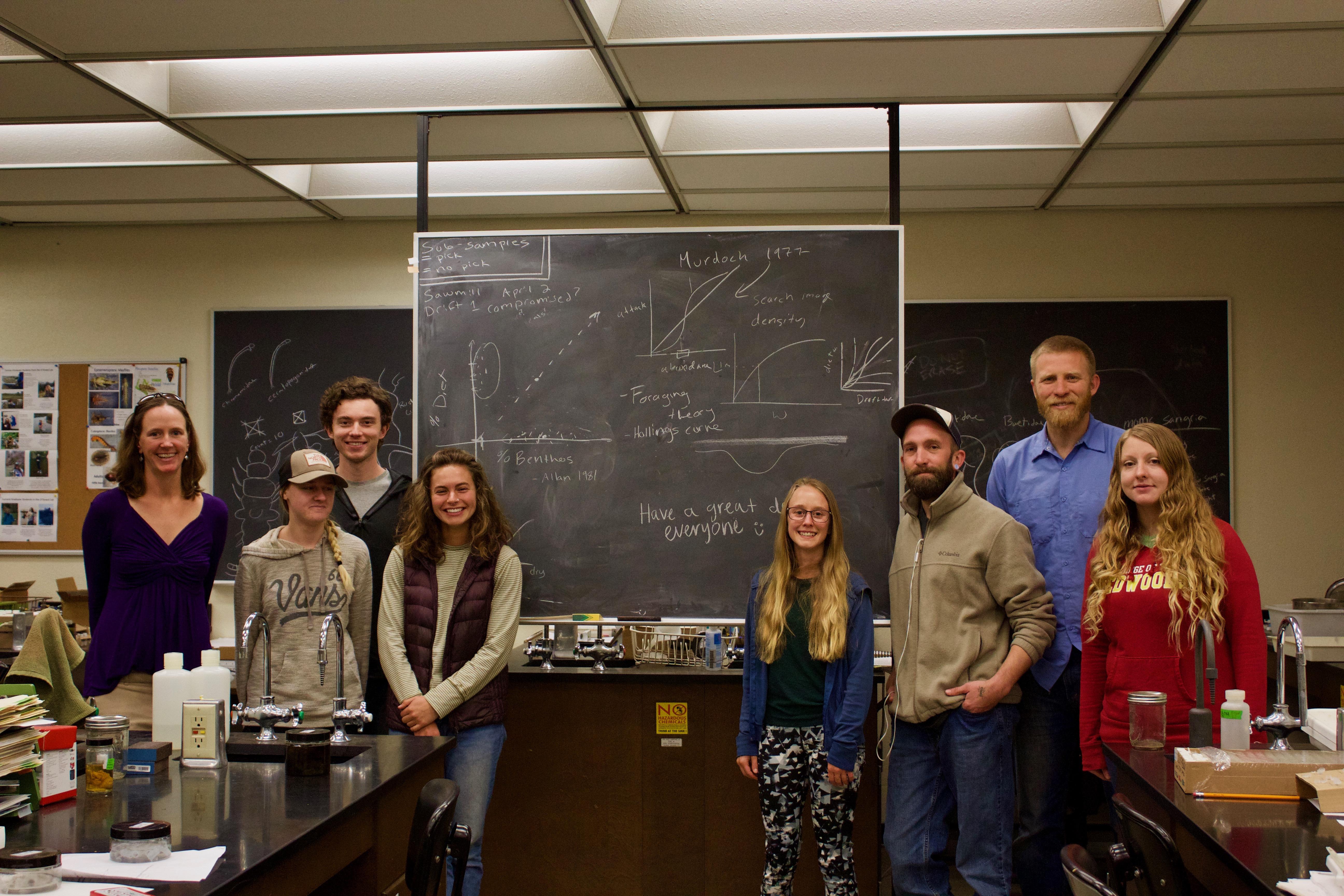 Students and researchers in the River Institute lab at Humboldt.