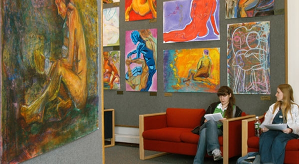 student in gallery