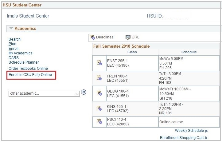 Enroll in CSU Fully Online link
