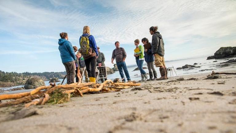 students at Trinidad state beach