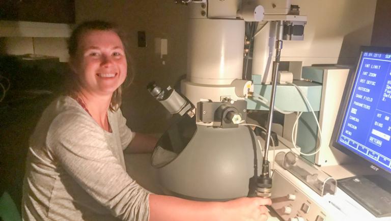 Student at the Transmission Electron Microscope