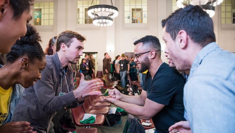 Student working in group