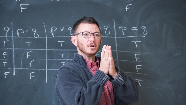 Teacher at whiteboard