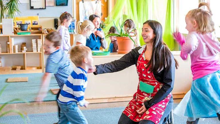 Kids playing in daycare facility