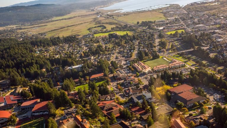 Aerial shot of campus