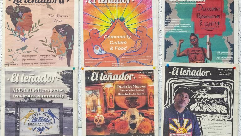 Photo of six covers of the El Lenador Magazine