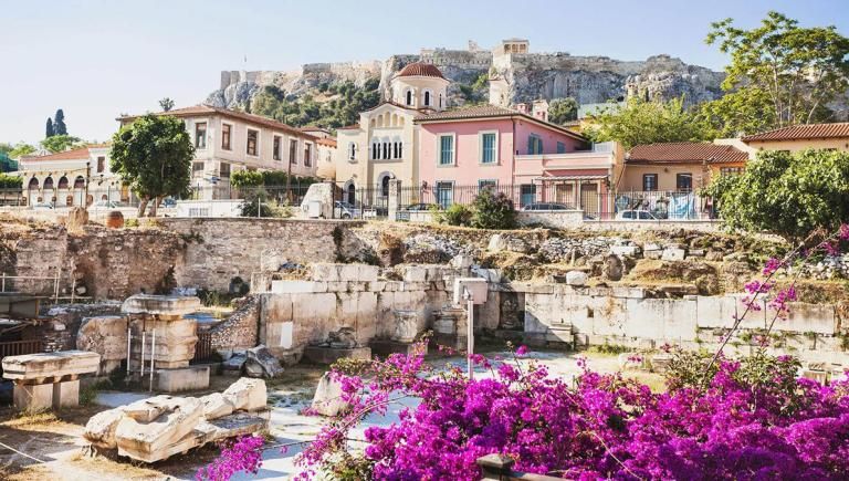 City and shoreline of Greece
