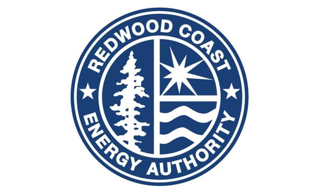 Redwood Coast Energy Authority logo with tree, sun, water icons