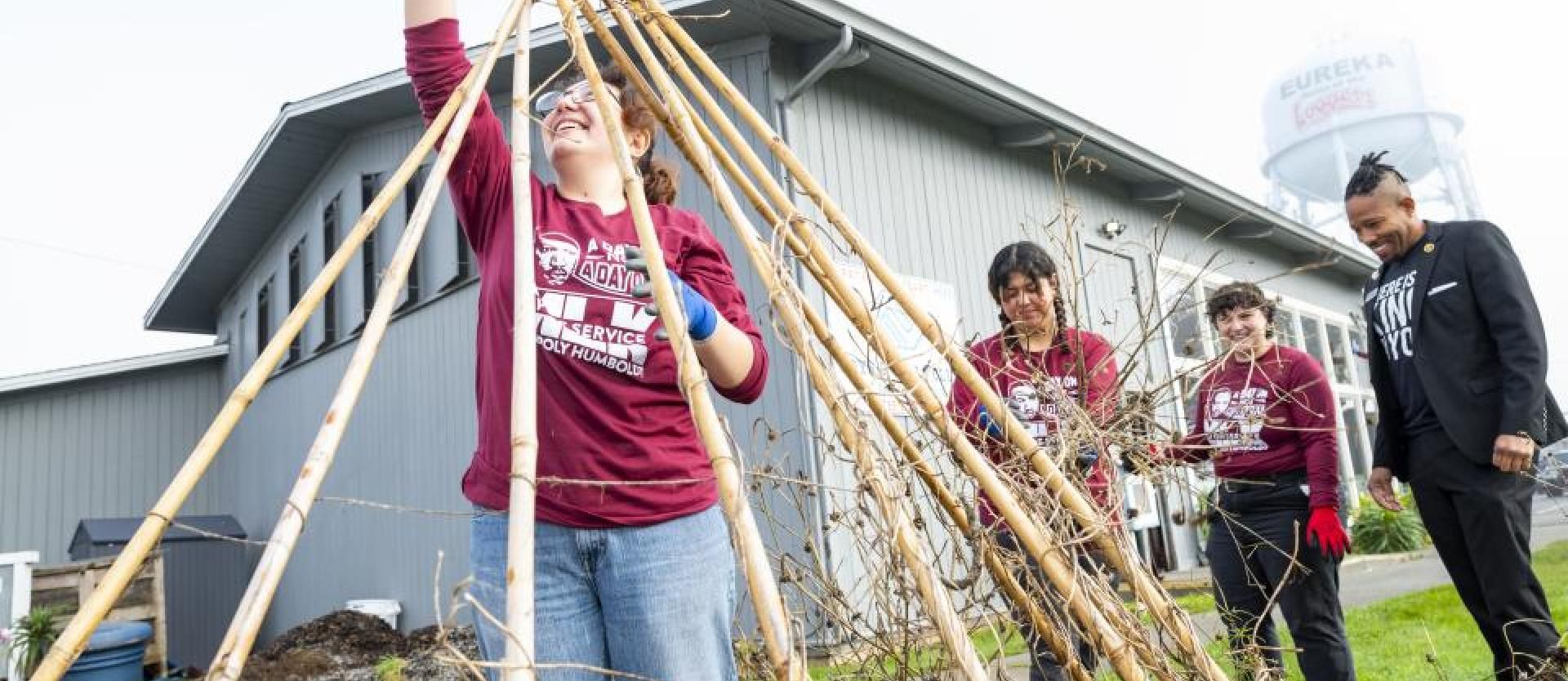 Tending the garden at the Boys and Girls Club