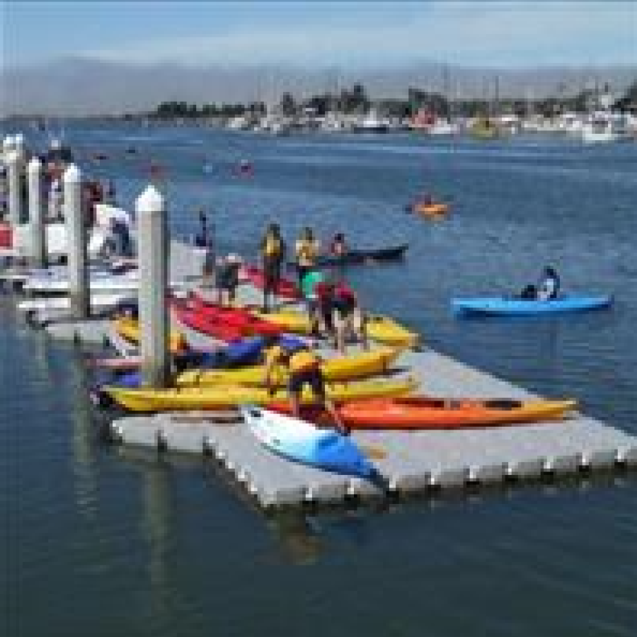 Group getting in kayaks