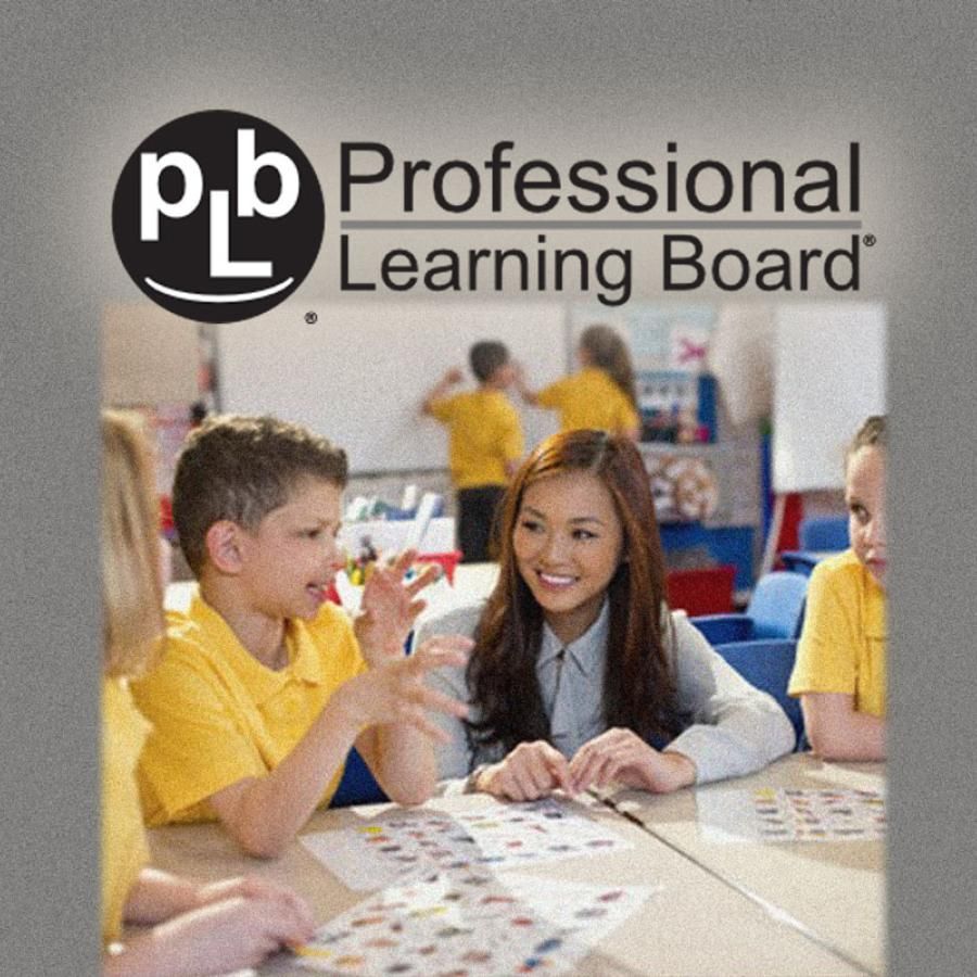 Professional Learning Board - teacher working with student in classroom