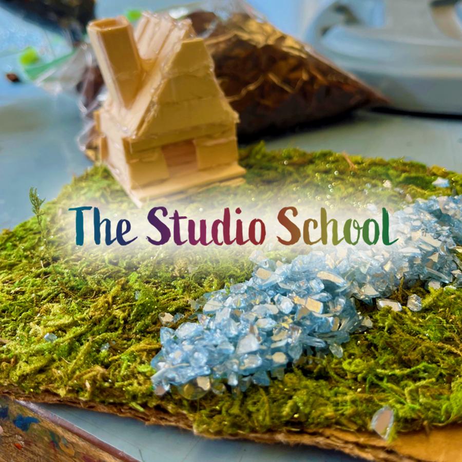 The Studio School - model of cabin on moss