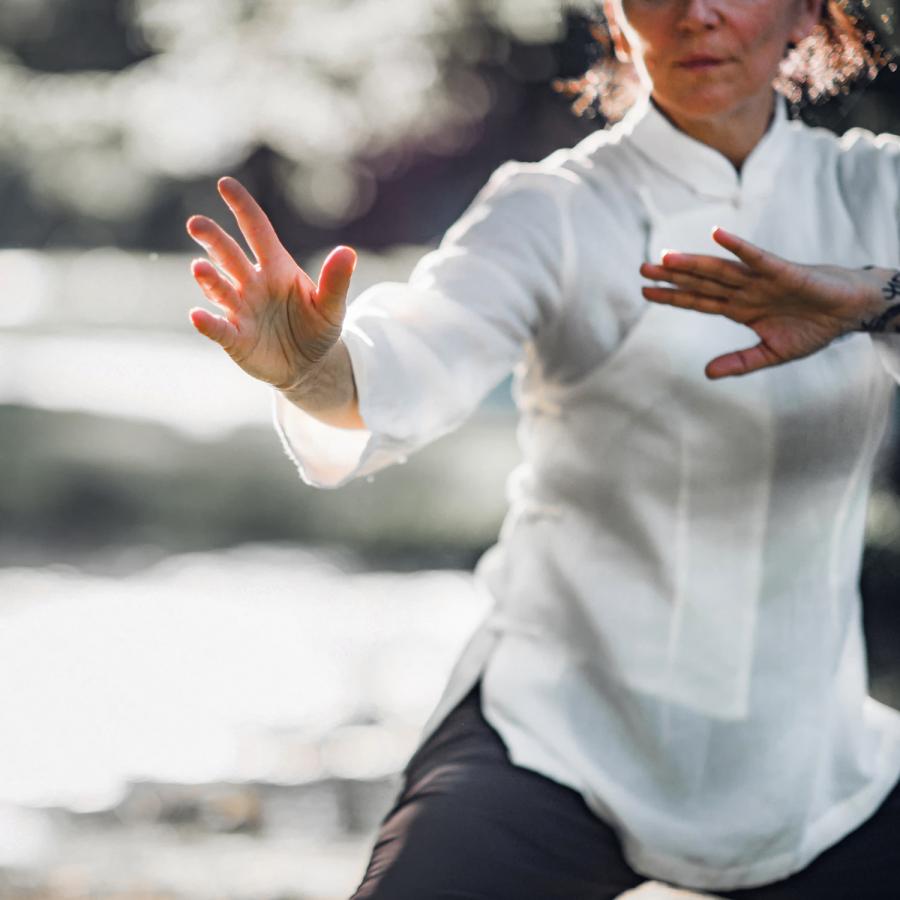 Woman practicing Tai Chi