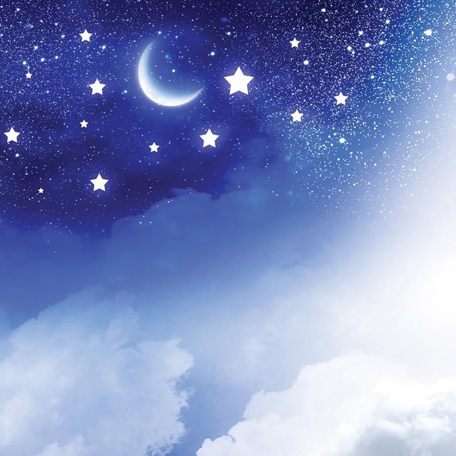 Clouds and half moon with stars Clouds and half moon with stars