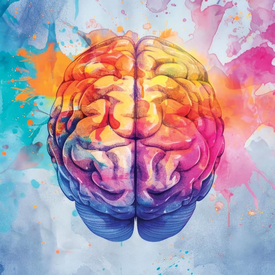 rainbow-colored human brain rainbow-colored human brain