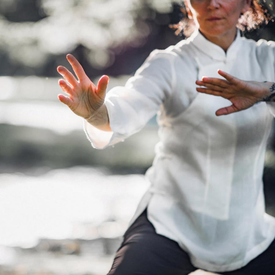 Woman in tai chi pose Woman in tai chi pose