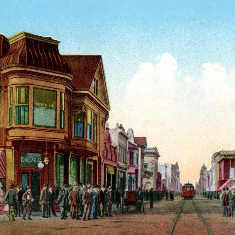 vintage postcard of Old Town Eureka's 3rd Street vintage postcard of Old Town Eureka's 3rd Street