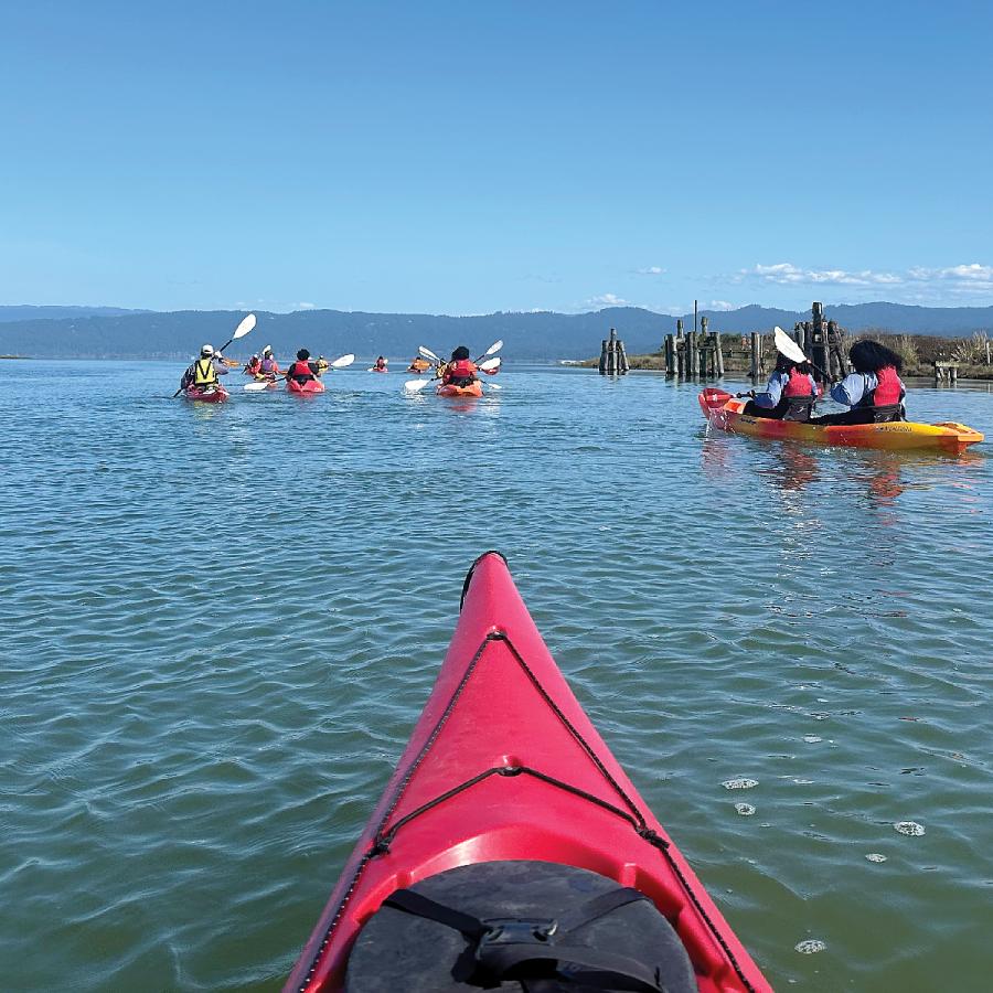 Kayakers in Humboldt Bay Kayakers in Humboldt Bay