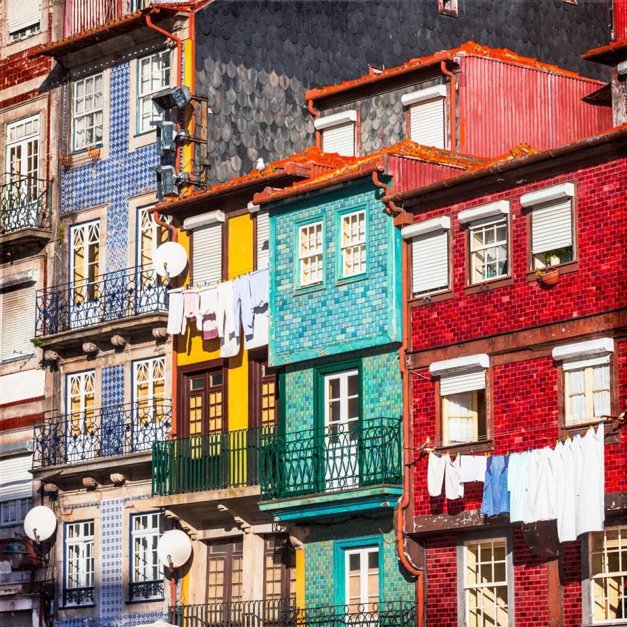 Colorful houses in Portugal