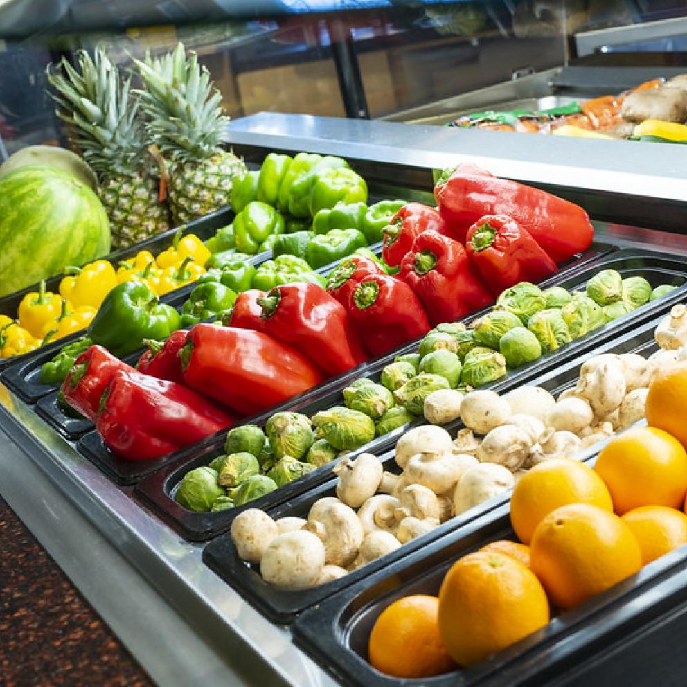 rows of fresh veggies