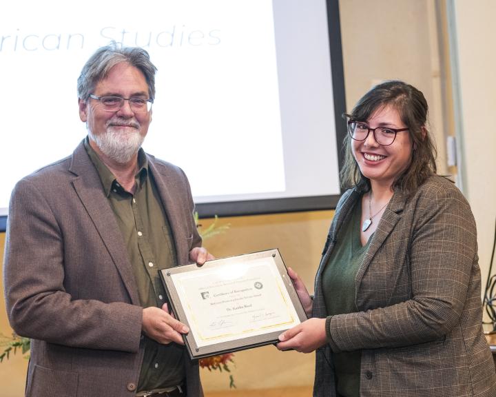 Dean Jeff Crane and Dr. Kaitlin Reed at the McCrone Scholar Awards