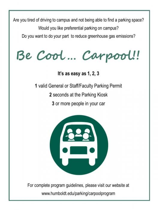 Be cool... carpool! flyer