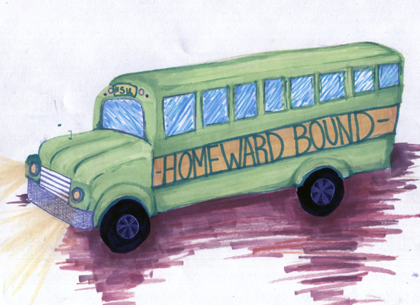 homeward bound bus illustration
